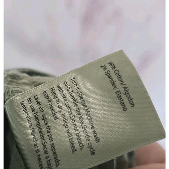 Risen Jeans Womens 9 29 Green Flare High Rise Long Tall Foldover Asymmetric - Picture 10 of 14